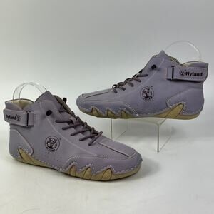 Flyland Womens 5.5 Mauve Anatomical Sole Barefoot Shoes High Top Sneakers Purple